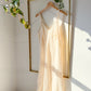 Vintage 80s Komar Cream Slip Dress Full Length (L)