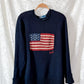 Vintage 00s Polo Ralph Lauren RL67 American Flag Linen Cotton Rolled Neck Sweater