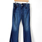 MOTHER The Weekender Fray Denim Flare Mid-Rise Jeans in Tongue and Chic (33)