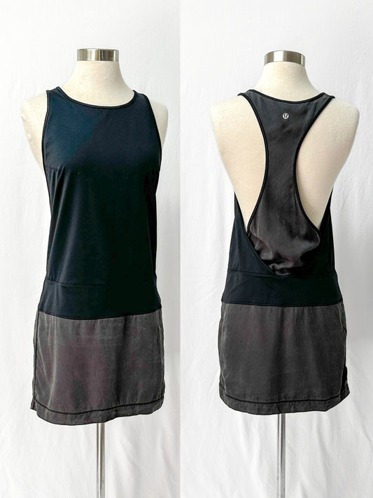 Lululemon Blissed Out Black and Gray Racerback Tank Dress (4)