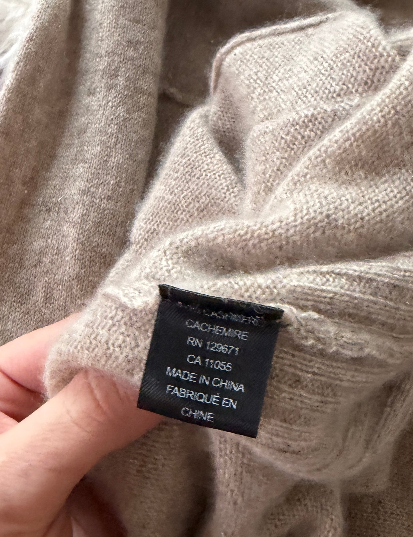 360 Cashmere Light Brown Tan Long Cardigan (L)