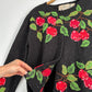 Design Options by Philip and Jane Gordon Black Apple Embroidered Cardigan (M)