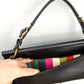 Coach City Willis Black Leather Turn Lock Shoulder Purse with Chain Long Strap 22062