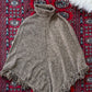 Pria Brown & Black Marled 100% Cotton Fringe Knit Poncho
