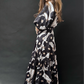 Paper Parachute Black and Brown Floral Tiered Maxi Dress