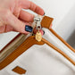 Vintage 80s Celine White & Brown Leather Pouch Clutch Purse
