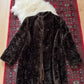 Vintage 70s Sears Dark Brown Faux Fur Coat (M)