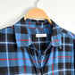 Equipment Standard Silk Blue Plaid Top (S)