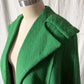 Vintage 60s Higbee's Cleveland Kelly Green Bouclé Cape Coat