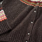 NEW J.Jill Fair Isle Brown Orange Button Front Cardigan Sweater (M)