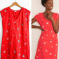 Boden Bright Red Polly Parrot Embroidered Sun Dress (4P or S)