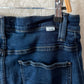 Mother The Quarter Breaker Flood Denim Jeans in Dark Wash Howdy (32)