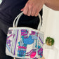 Emilio Pucci by Jana 1960s RARE Abstract Silk and Leather Top Handle Purse