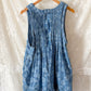 Veveret Floral Front Tie Denim Romper in Blue Floral (M)