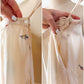 Vintage 80s Jack Mulqueen Cream Silk Fish Print Top Skirt Set