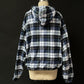 The Vermont Flannel Co. Blue Green and White Cozy Kangaroo Pocket Hoodie (M)