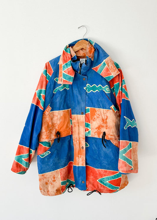 Vintage 90s Azure Geometric Cocoon Jacket (XL)
