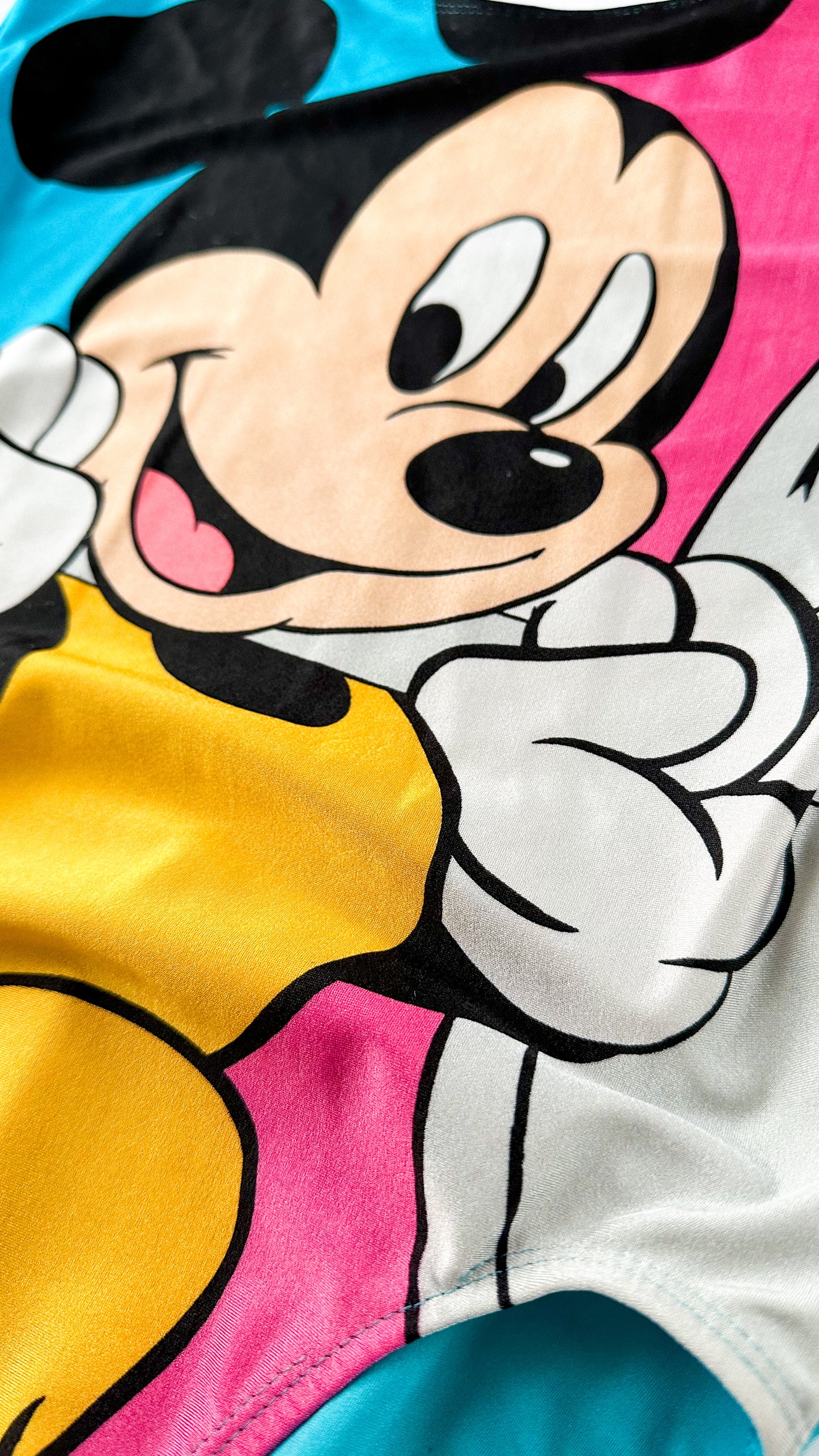 Vintage 90s Disney Mickey Mouse Blue Pink Exercise Leotard One Piece (M)