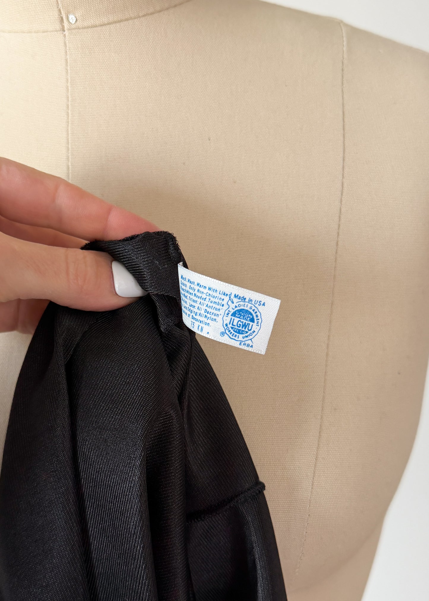 Vintage 80s Black Lace Rosette Lingerie Camisole Top (34 or S)