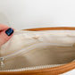 Vintage 80s Celine White & Brown Leather Pouch Clutch Purse