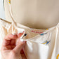 Vintage 80s Jack Mulqueen Cream Silk Fish Print Top Skirt Set