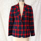 Vintage Pendleton Red Tartan Plaid Pure Virgin Wool Blazer Made in USA