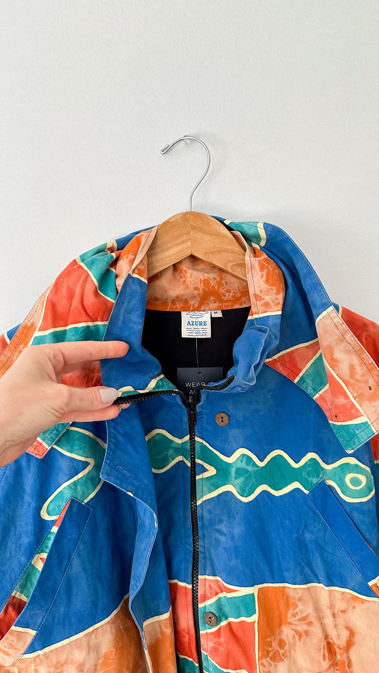 Vintage 90s Azure Geometric Cocoon Jacket (XL)