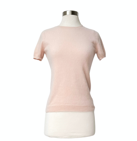 Holt Renfrew Light Pink Cashmere Knit Top (S)