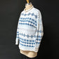 Vintage 90s Nuovo Country Seat Ivory & Blue Knit Pullover Sweater (S/M)