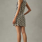 Anthropologie Maeve V-Neck Crochet Black Cream Flower Dress (M)
