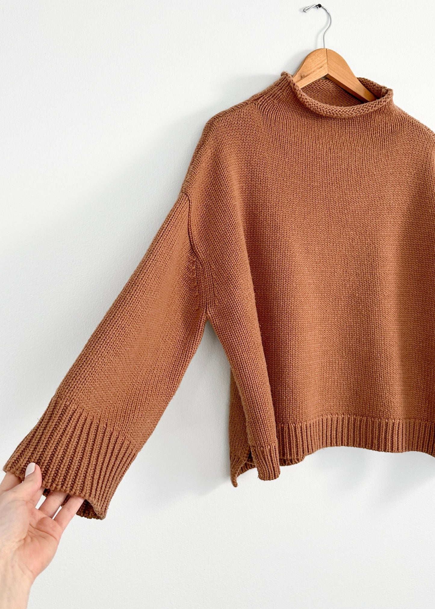 Demylee x J.Crew Heavy Wool Roll Neck Pullover Knit Sweater