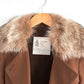 Vintage 70s London Fog Brown Long Trench with Fur Collar Winter Coat (S)