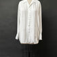 Vintage 80s Equipment White Pleat Front Button Down Top (M)