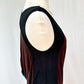 Zero + Maria Cornejo Black Brown Blue Colorblock Angular Draped Dress (XS)