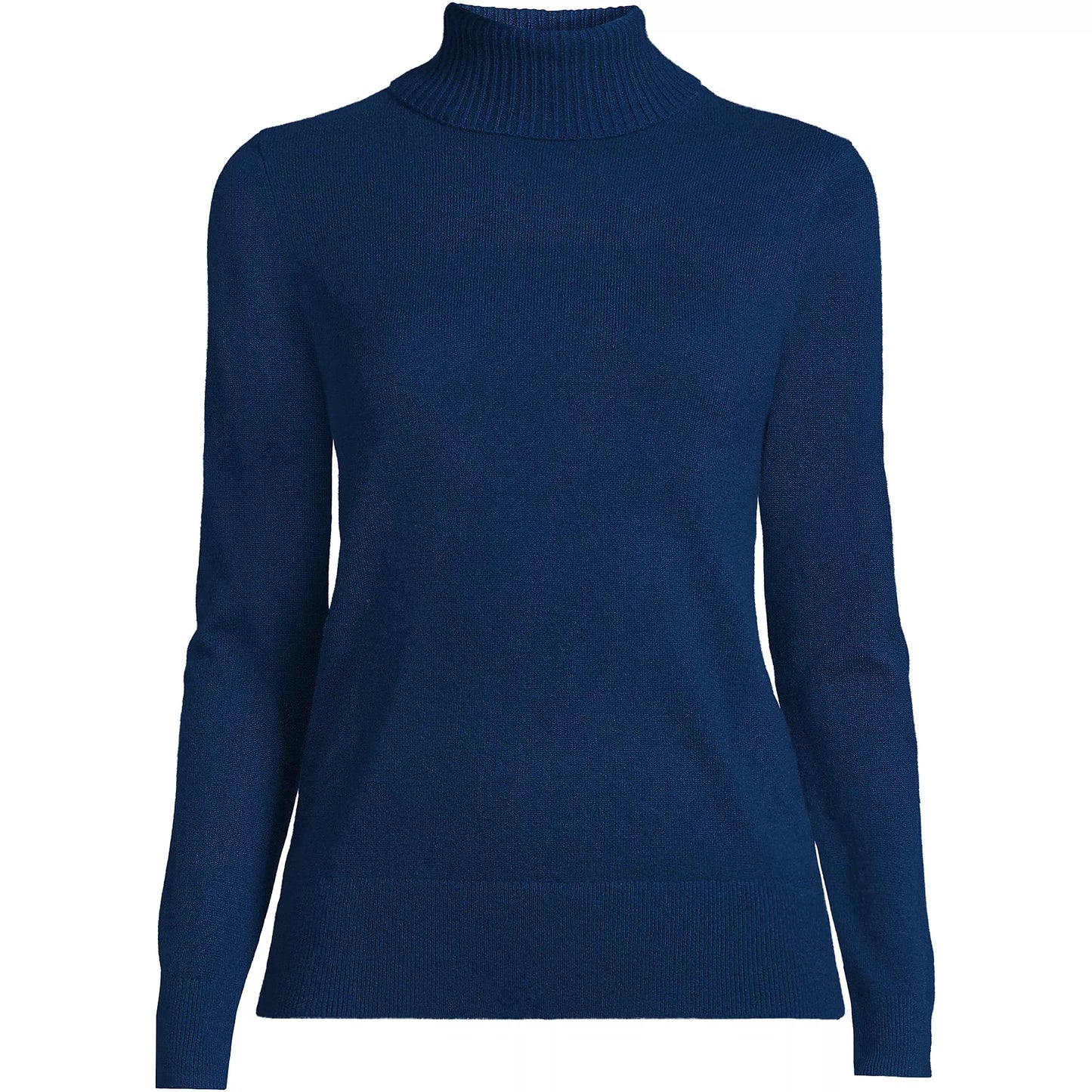 Lands' End Navy Blue 100% Cashmere Turtleneck Sweater (M)