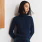 Lands' End Navy Blue 100% Cashmere Turtleneck Sweater (M)