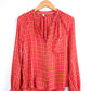 Anthropologie Pilcro Breezy Blouse in Pink Orange Green Gingham (S)