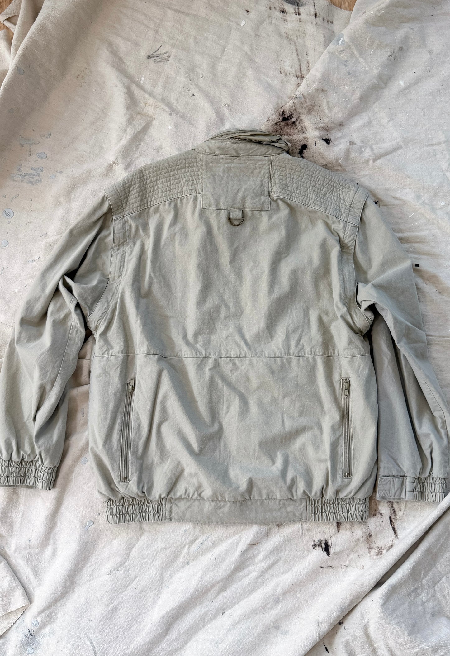 Vintage 90s NEW Eddie Bauer Fishing  Utility Pockets Vest Field Jacket in Birch Khaki