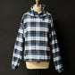 The Vermont Flannel Co. Blue Green and White Cozy Kangaroo Pocket Hoodie (M)