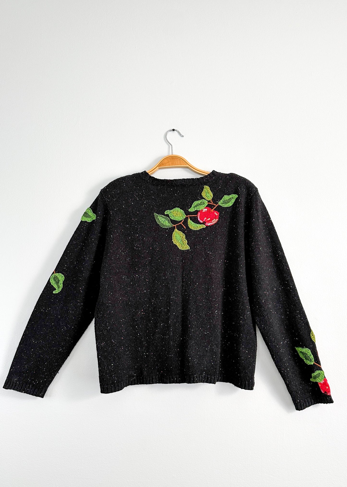 Design Options by Philip and Jane Gordon Black Apple Embroidered Cardigan (M)