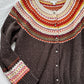 NEW J.Jill Fair Isle Brown Orange Button Front Cardigan Sweater (M)