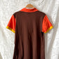 Big Bud Press Peanut Butter Cup Brown Orange Yellow Colorblock Polo Top (M)