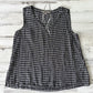 FLAX Black and White Check Linen Flowy V-Neck Sleeveless Top (L)