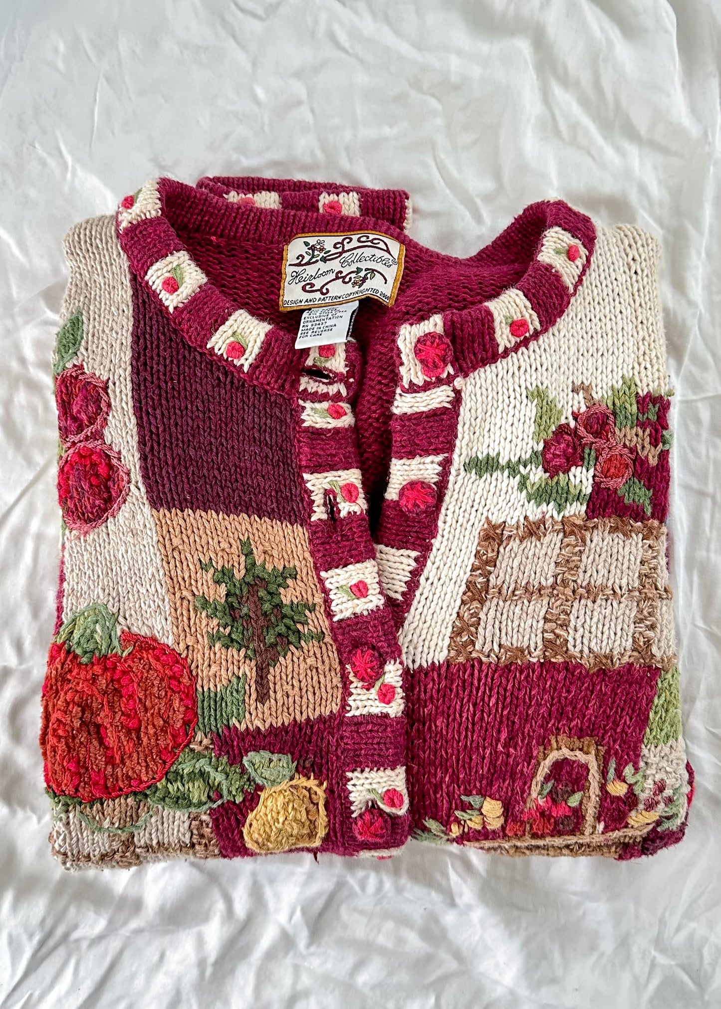 Vintage 2000 Heirloom Collectibles Pumpkin Patch Cardigan (L)