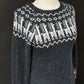 Gray and White Alpaca Knit Sweater (S)