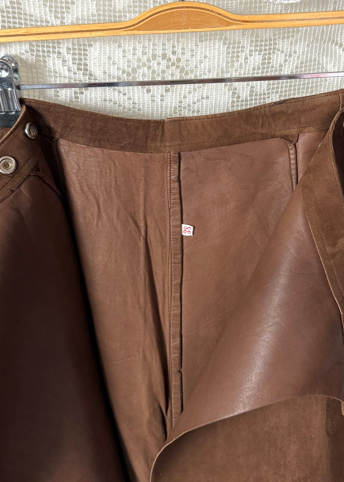 Vintage Chocolate Brown Suede A-Line Wrap Skirt