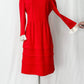 Vintage 60’s Red Wool & Silk Trim Collar & Bow Dress (M)