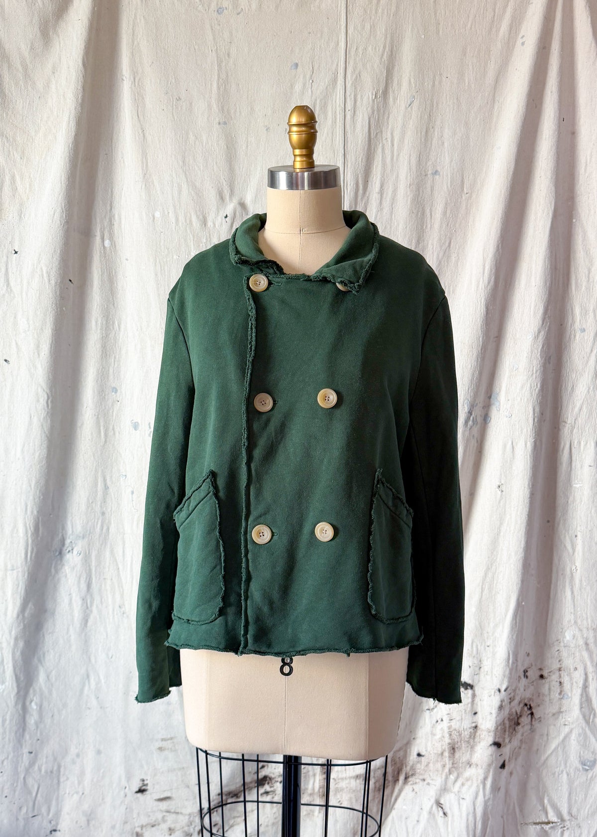 Frank & Eileen Belfast Cropped Sweatshirt Peacoat Jacket (M)
