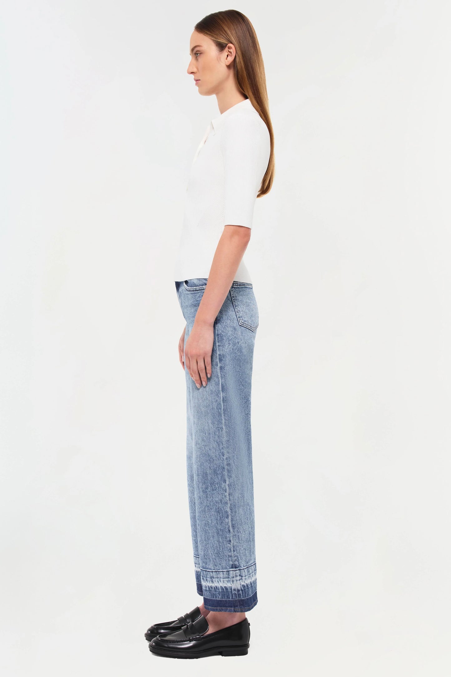 Simkai Jude Wide Leg Denim Jeans Ombre Cuff  (29 or 8)