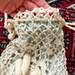 Antique Edwardian Irish Crochet Reticule Purse Sea Foam Green Lined c. 1900–1915